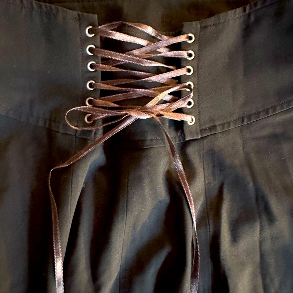 High waisted dart chocolate brown Elevenses skirt.